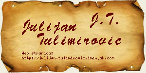 Julijan Tulimirović vizit kartica